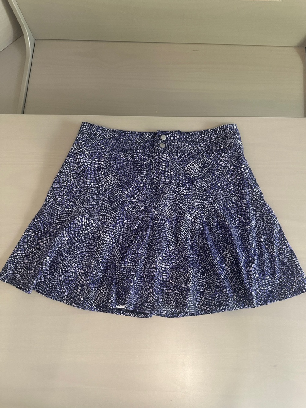 Title Nine Navy Printed Circle Skirt